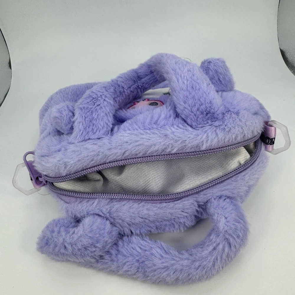 Sanrio Fuzzy Kuromi Mini Handbag Purple with Fuzzy Ears NO STRAP!6 Inch